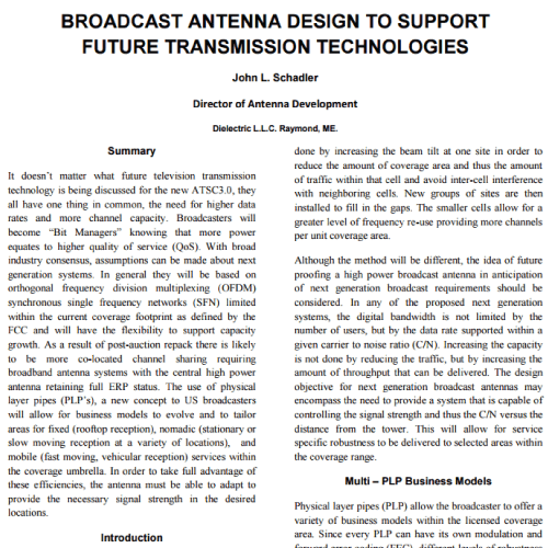 Antenna Design For Future Broadcast Technology