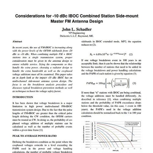 -10 dB IBOC at Combined Transmission Sites