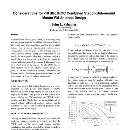 Master FM Antenna Design 10 dBc IBOC Combined Station Side Mount