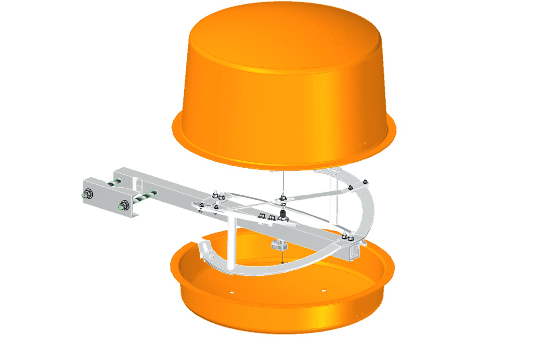 DCR-T FM Antenna shown with optional radome