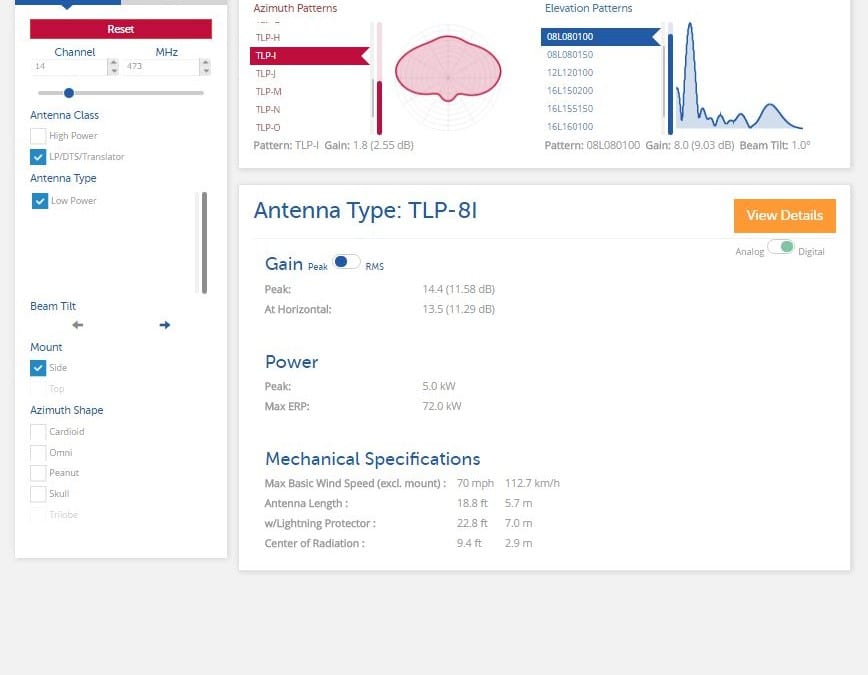 Dielectric Releases Dielectric Antenna Systems Planning (DASP) Software Version 7.0 as a Free, Web-based Service