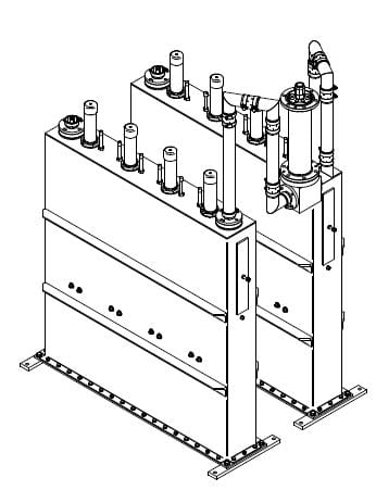 DCF-0600-4T-2  Two station Tee Combiner.