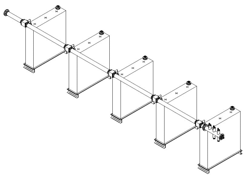 DFC-0800-3M-5 and DFC-0800-4M-5 Five Station Branch Combiner