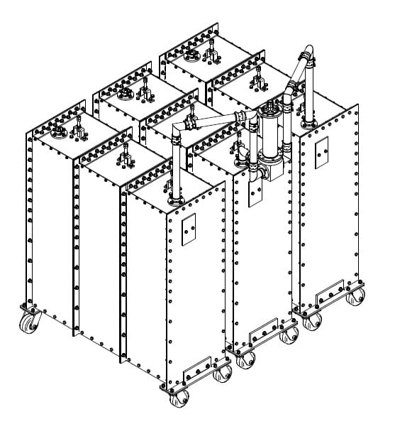 DFC-1400-3M-3 and DFC-1400-4M-3 Three Station Branch Combiner