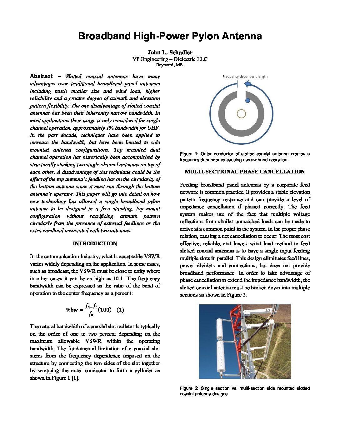 Broadband High-Power Pylon Antenna