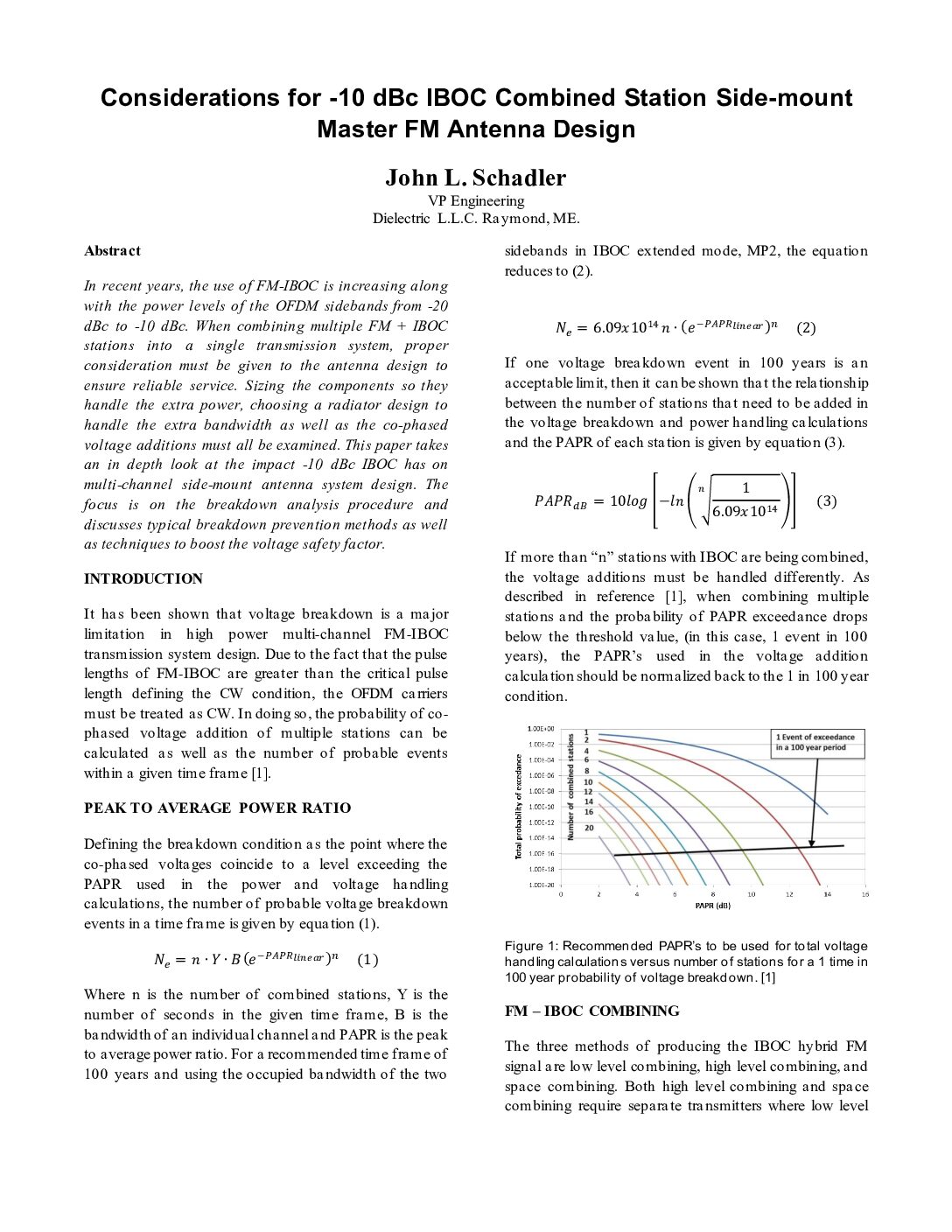 Considerations for -10 dBc IBOC Combined Station Side-mount Master FM Antenna Design  IEEE 2015